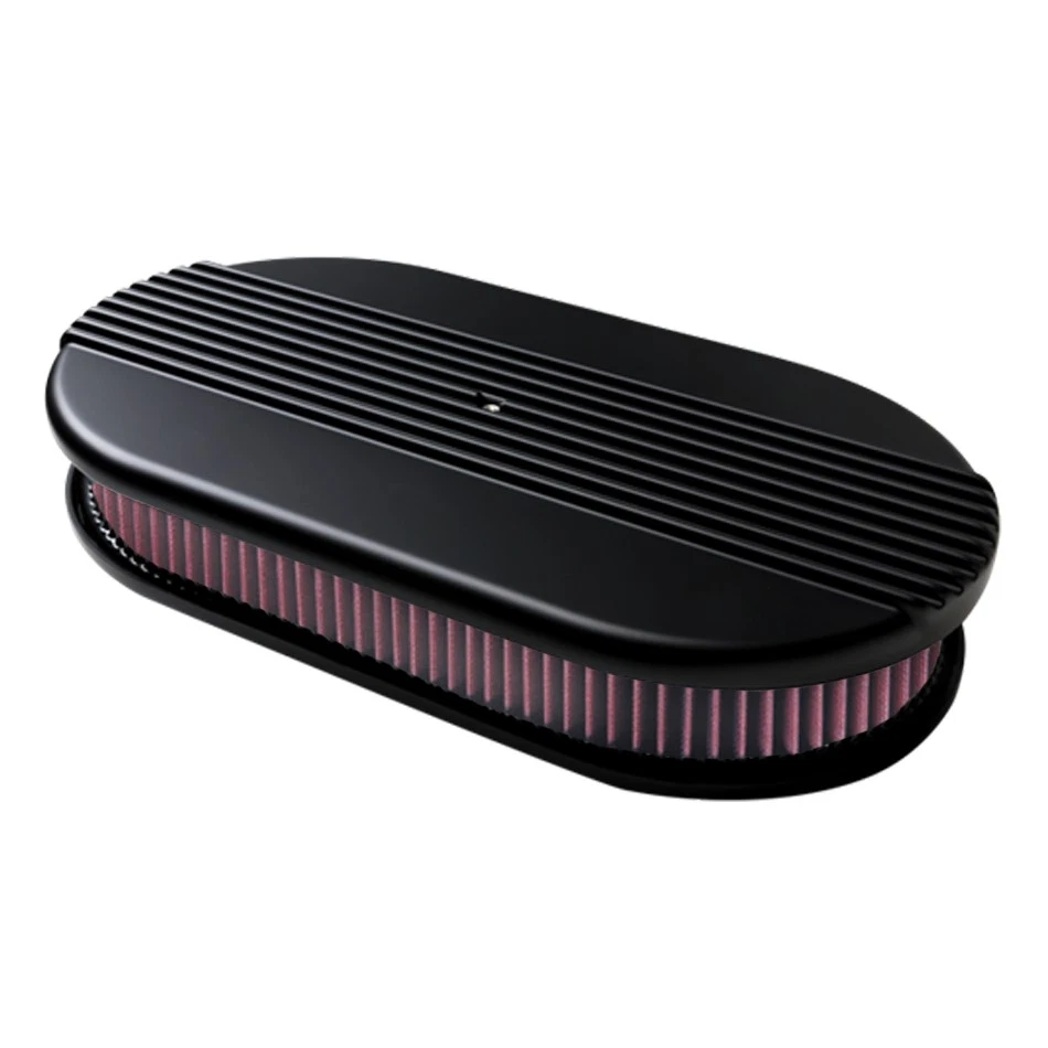 Billet Specialties BLK15650 - Air Cleaner Dual Quad Ribbed Black - Image 1 of 1