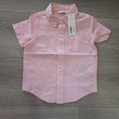 Janie And Jack Boys Button Down Shirt Size 18-24M Pink - Image 1 of 3