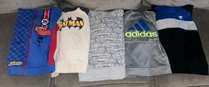 EUC Boys Clothes Lot Of 5 Sweatshirts Size YM 7/8 9/10 Adidas Batman Champion   - Picture 1 of 13