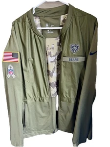 Chicago Bears Nike Salute to Service Sideline Hybrid Jacket Men's 2018 Olive STS - Picture 1 of 9