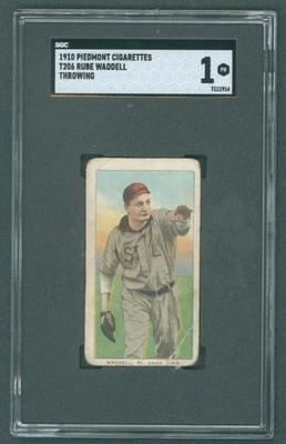 1910 PIEDMONT CIGARROS JOGANDO #T206 RUBE WADDELL SGC 1 St Louis "Frete Grátis" - Imagem 1 de 2