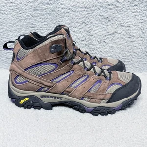 Merrell Moab 2 Mid Vent Damen Größe 11 Wanderschuhe Braun Wildleder Lila J06050 - Bild 1 von 9