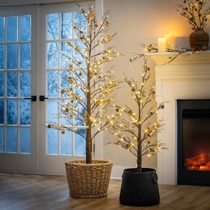 Woodland Storybook Tree Pine Cone Frosted Indoor/Outdoor LED Tree, 48"H - Picture 1 of 4