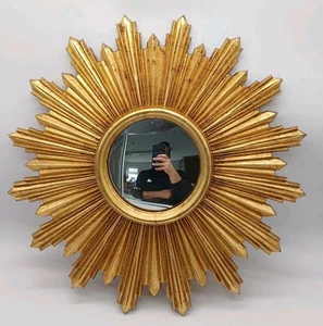 Vintage Sonnenspiegel Gold mid century 70er-80er Jahre Old Sun Mirror 45 cm  - Bild 1 von 4