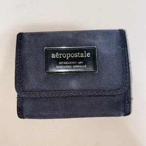 VTG Aeropostale Black Wallet Trifold Canvas - Picture 1 of 5