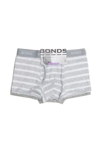 12 X Mens Bonds Guyfront Trunk Trunks Underwear – Grey Stripe, Grey, White Xl - Picture 1 of 9