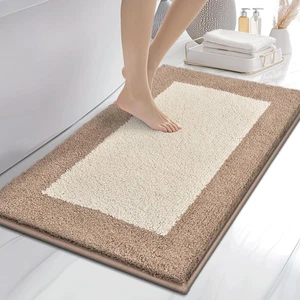 Alfombras de baño 24" x 36", alfombras de baño antideslizantes extra suaves absorbentes, la máquina fue... - Imagen 1 de 7