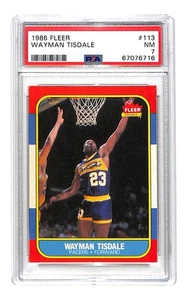 1986 Fleer #113 Wayman Tisdale PSA 7 NM Near Mint RC Rookie - Picture 1 of 2
