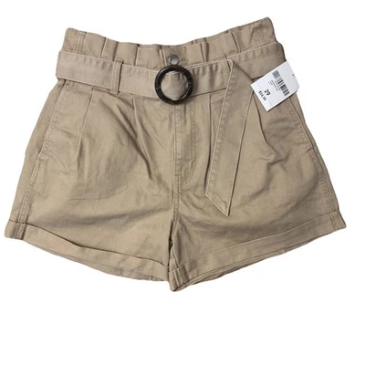 Forever 21 Mujer Caqui Cinturón Bolsa de Papel Pantalones Cortos Talla 29 Cintura Alta 13" Foto 1 de 4