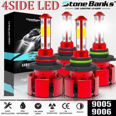 9005+9006 LED Combo COB LED Headlight Kit 320000LM Light Bulbs Hi/Low Beam 6000K - Image 1 of 4