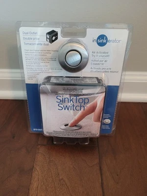 Botão de níquel acetinado InSinkErator STS-OOSN SinkTop interruptor de saída dupla - Imagem 1 de 2