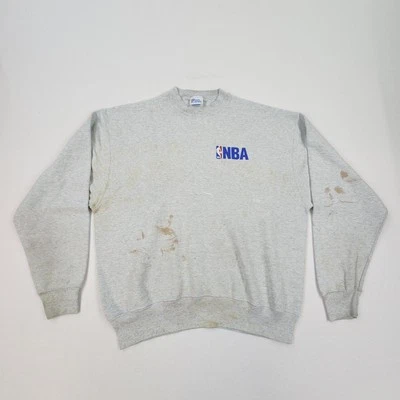 Sudadera De Colección Años 90 NBA Gris Blanco Jugador Profesional Cuello Redondo Adulto XL MANCHADA Foto 1 de 4
