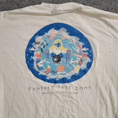 Vintage Fantasy Fest Secrets of the Zodiac Reveal Key West Florida Shirt 2001  - Image 1 of 4