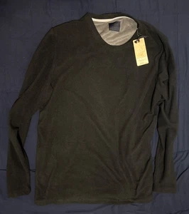 Nomad Sweater Men's 2 XL Black Waffle Knit Pullover Crew Neck Long Sleeve - Picture 1 of 3