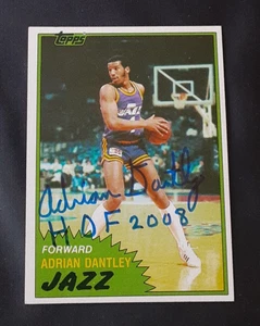 ADRIAN DANTLEY UTAH JAZZ HOF AUTOGRAPHED SIGNED 1981 TOPPS BASKETBALL CARD - Picture 1 of 3
