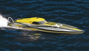 ALPHA MONO-RENNBOOT 1060MM BRUSHLESS 4-6S GELB 80KM/H ARTR mit FB+Regler+Servo - Bild 1 von 5