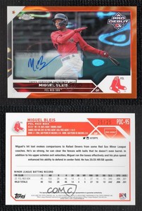 2023 Topps Pro Debut Chrome Orange Lava Refractor /25 Miguel Bleis #PDC-95 Auto