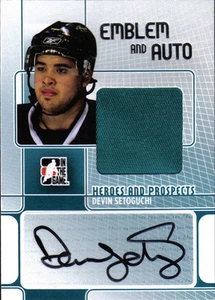08-09 ITG Heroes and Prospects Devin Setoguchi Emblem Auto Silver Version 9/9 - Picture 1 of 2