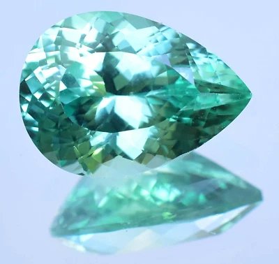 Piedra preciosa certificada pera impecable zafiro bicolor natural de Ceilán de 25,95 quilates Foto 1 de 4