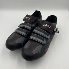 CAT-1 Road Cycling Shoes Carbon Fiber Men's Size 10.5 Black Red 