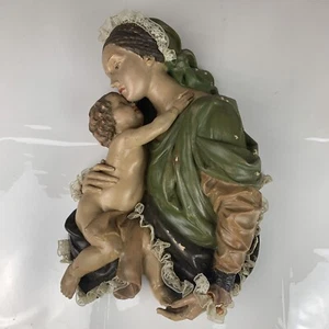 Rare Vintage A Borsato Virgin Mary & Baby Jesus Child Porcelain Figure 15 Inch - Picture 1 of 21