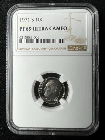 1971 S 10C Roosevelt Dime PF69 Ultra Cameo UCAM PR69 DCAM; Top Pop 172; SKU 3204 Cover