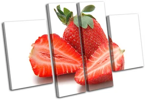 Strawberries  Food Kitchen MULTI CANVAS WALL ART Picture Print VA - Picture 1 of 1
