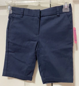 IZOD Girls Navy Blue School Uniform Flat Front Chino Shorts NWT 6X - Picture 1 of 3