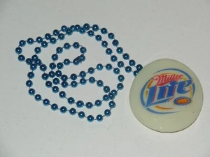 Miller Lite Lighted Blue Bead Necklace New - Picture 1 of 3