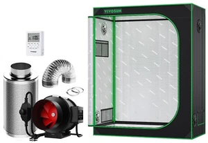 VIVOSUN Indoor Grow Tent 4'x2' Non toxic Mylar w/ 6" Inline fan kit,7-day Timmer - Picture 1 of 13