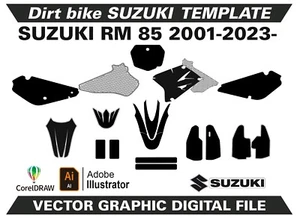 SUZUKI RM 85 2001-2023- Template Vector Format Ai CDR EPS PDF M101 - Bild 1 von 2