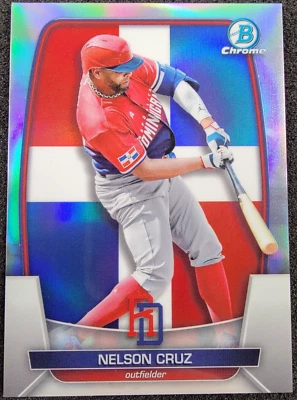 2023 Bowman Chrome WBC Flag Refractor /499 Nelson Cruz #WBC-29 DR - Image 1 of 2