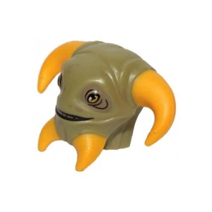 LEGO Star Wars - Minifigure, Head, Modified - Boolio Pattern - Olive Green - Picture 1 of 1