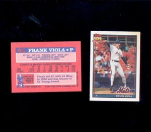 1991 Topps Cracker jack FRANK VIOLA New York Mets Rare Mini Card - Picture 1 of 1