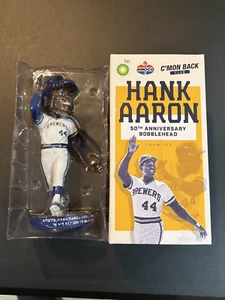 Hank Aaron Bobblehead 50th Anniversary Milwaukee Brewers C'Mon Back Club - Picture 1 of 4