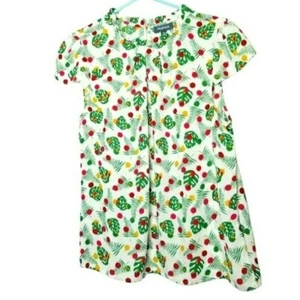 ModCloth Blouse Foliage monstera Leaves High Ruffle Neck Xmas Ornaments L NWOT - Picture 1 of 11