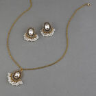 3pcs Vintage Ethnic Wedding Jewelry Set Imitation Pearl Tassel Necklace Earri Ft