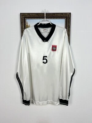 Vintage 90's Nike Poland 1998 Train Player Issue Shirt #5 Football Jersey Sz XL - Image 1 of 4