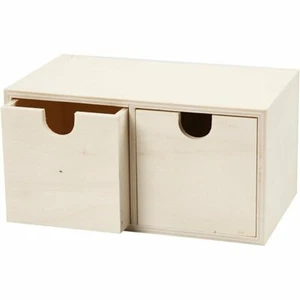 Wooden Chest & Two Drawers Storage Box Or Desk Kitchen Organiser Decorate Paint - Picture 1 of 4