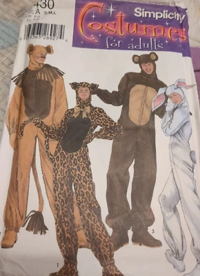SIMPLICITY Sewing Pattern # 5430 ADULTS' ANIMAL COSTUME size S-M-L UC/FF - Image 1 of 4