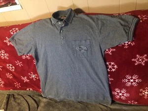 Harley Davidson Polo Shirt Gainesville Mens Medium Gray 100% Cotton Logo Casual - Picture 1 of 6