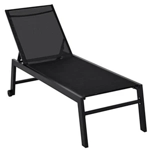 Outsunny Outdoor Lounge Chairs 40.25" Residential Armchair Chaise Steel Black - Picture 1 of 8