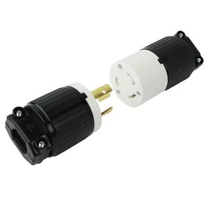 30 Amp 250 Volt Male Female Twist Lock 3 Wire Plug Nema L6-30P/30R YGA017-KIT - Picture 1 of 7