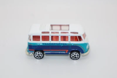 VW Transporter Volkswagen 1998 Matchbox 1:58 autobús crucero de playa azul y blanco Foto 1 de 4