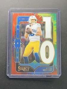 2024 Panini Select Justin Herbert #17 Numbers Tie-Dye 10/25 Jersey Number Match - Picture 1 of 12