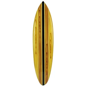 Striped Wooden Surfboard Wall Decor 39" Beach Surf Board Hang Art - Light Brown - Picture 1 of 5