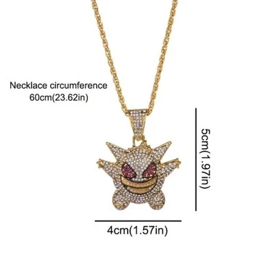 Collana Pokemon gengar colori a scelta, Gengar necklace, ottima idea regalo - Immagine 1 di 2