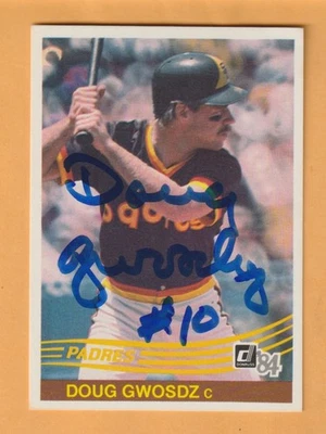 Doug Gwosdz San Diego Padres AUTO Signed 1984 Donruss Card - Image 1 of 2