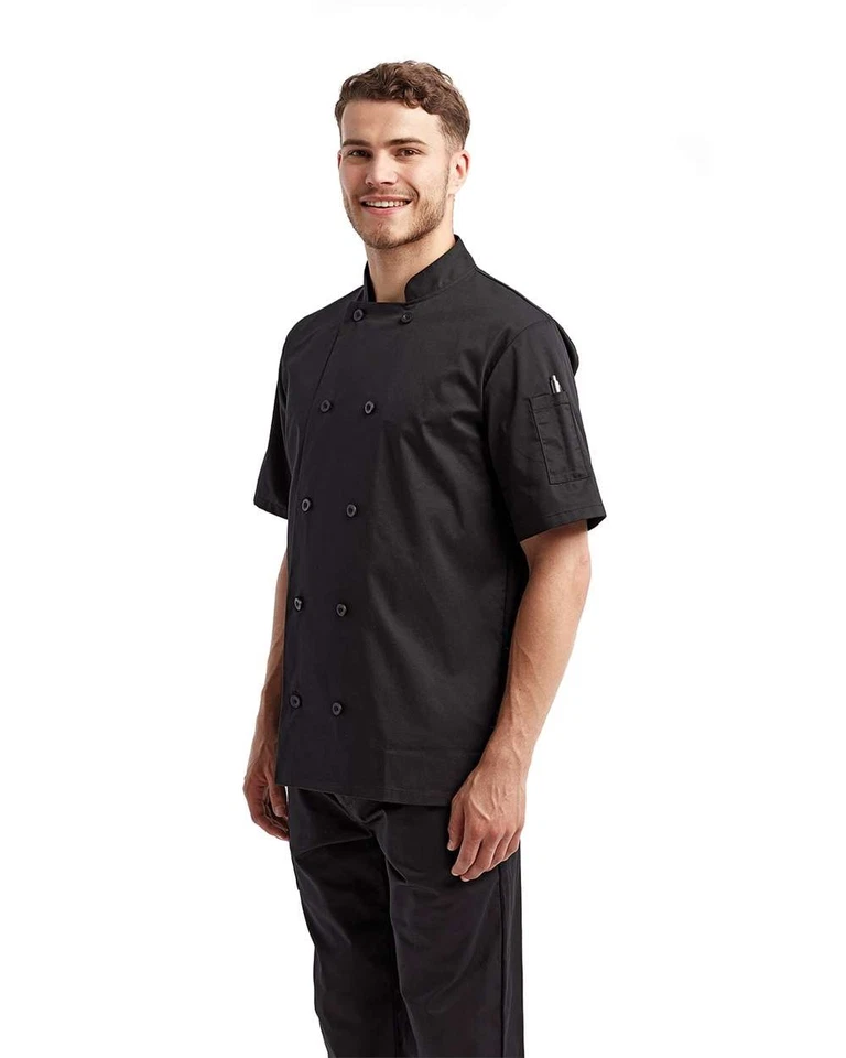 🔥 Artisan Collection by Reprime Short Sleeve Recycled Chef Coat Up To 4XL RP656 - Image 1 of 1