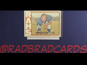 NFL Football Los Angeles Rams 1972 Vintage Topps Merlin Olsen Card 181 RARA - Foto 1 di 1
